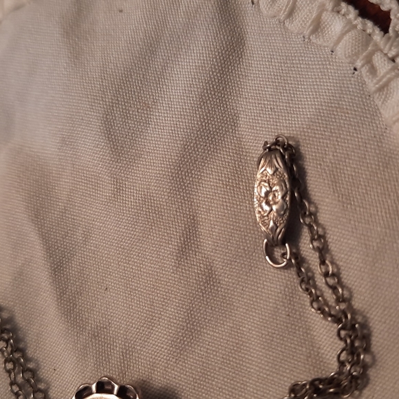 Vintage turquoise charm and necklace sterling silver clasp is detailed - Picture 6 of 7